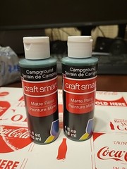 Lot of Two 4oz CraftSmart Acrylic Matte Paint. Campground Green