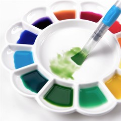 MEEDEN 12-Well Ceramic Paint Palette, Porcelain Tray, Artist 12 Wells, White