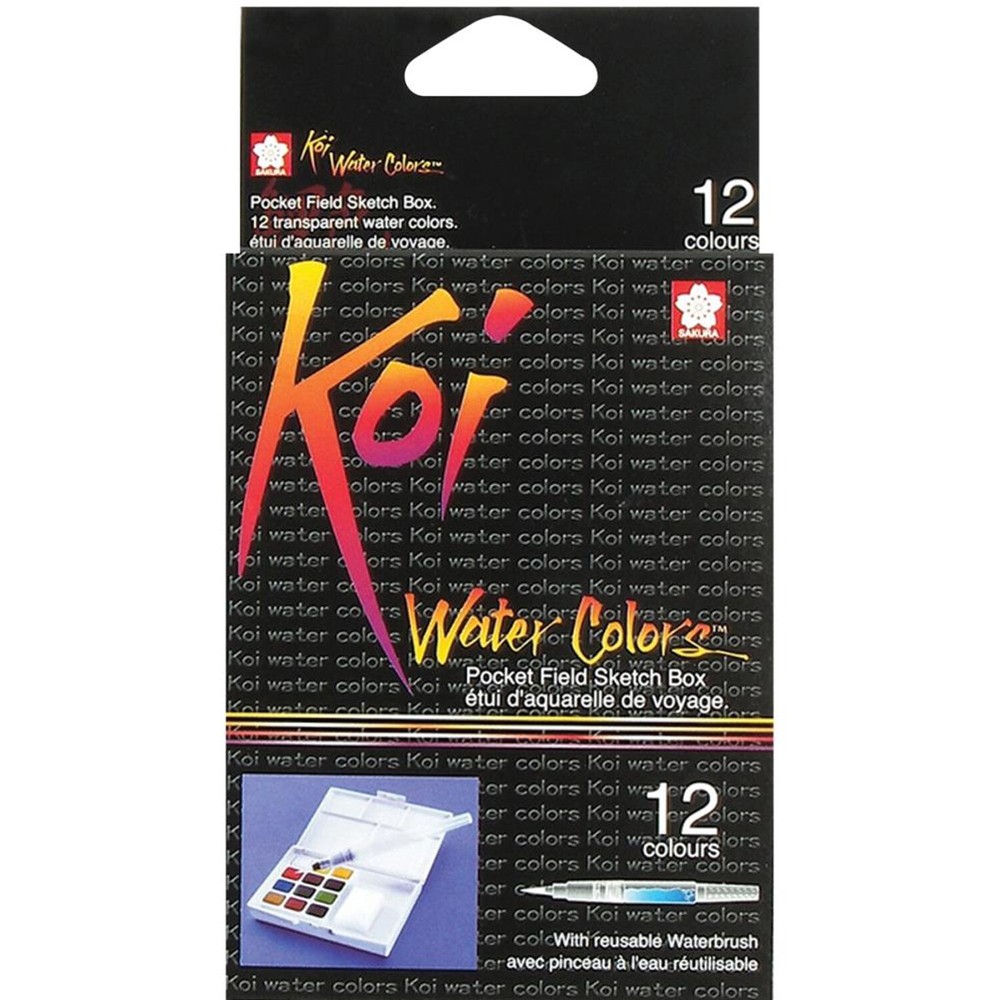 Koi Watercolor Pocket Field Sketch Box – 12 Colors