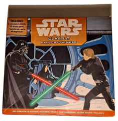 STAR WARS Classic Paint By Numbers; 5 Canvases, Acrylic Paints, 48 page book NEW