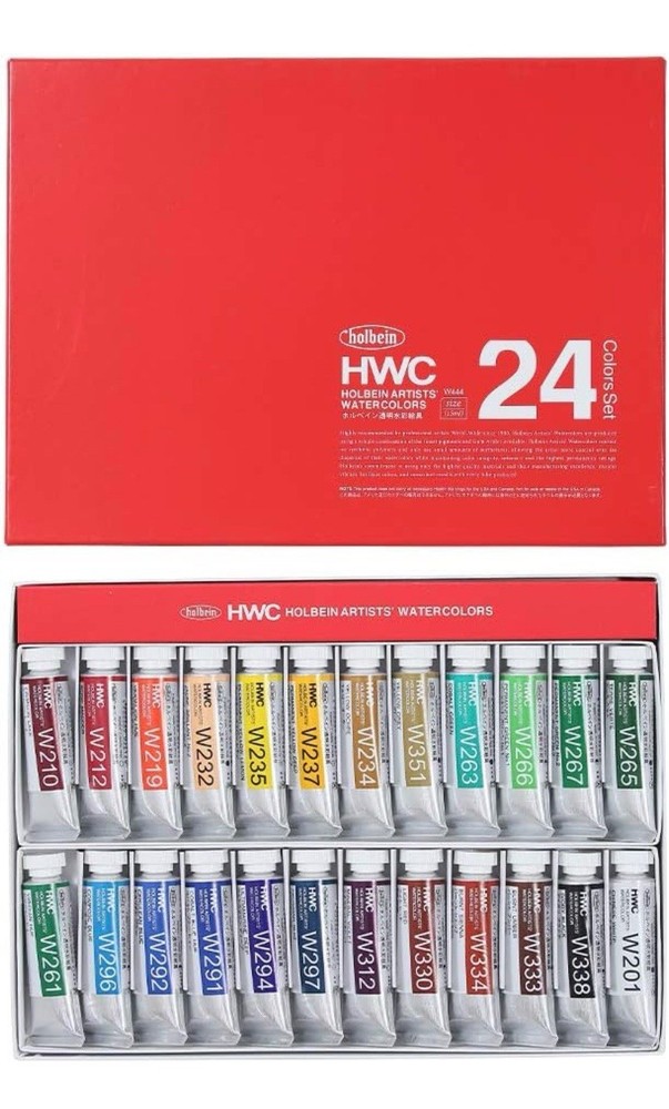 Holbein HWC Artist’S Watercolors Size 15ML Tubes Non Toxic W444 – Set of 24
