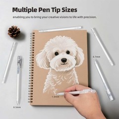 4 PCS White Gel Pens 1.0mm Gel Ink Black Paper Drawing Quick Drying Fine Tip