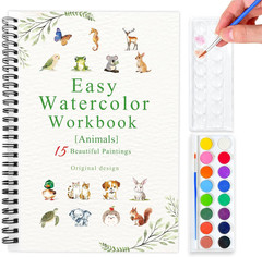 Watercolor Workbook Animals, 15 Different Patterns of Original DIY Designs, 16 C