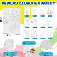 Xtinmee 12 Sets Paint And Sip Kit For Adults Pre Drawn Canvas Sip And Paint
