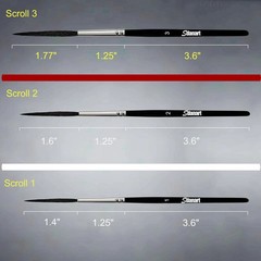 Sdanart Scroll Pinstriping Brush,3 PCS High Small, Medium, Large, Black