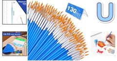 Compact 130-Piece Paint Brush Set – Easy-Clean Nylon Brushes for All Age Artists