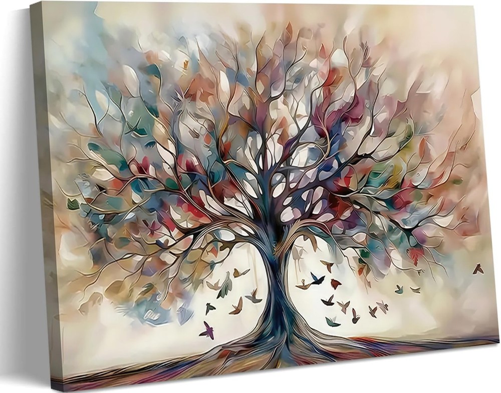 Kyiyhzp Big Tree of Life Canvas Wall Art plant abstract painting print artwor…
