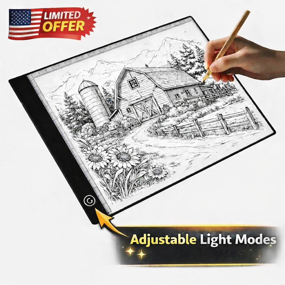 LED Light Pad Drawing Tablet A4 Tracing Board 3 Level Adjustable Brightness