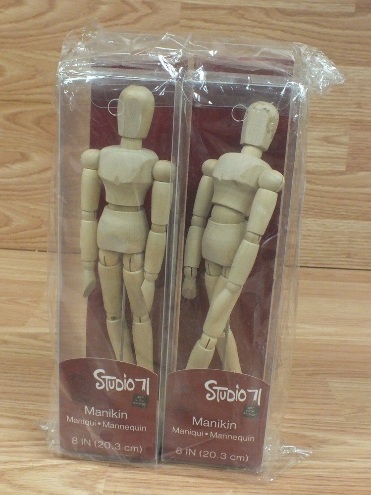 Lot of 2 Studio 71 Art With Attitude 8″ (inch) Articulated Wooden Manikin