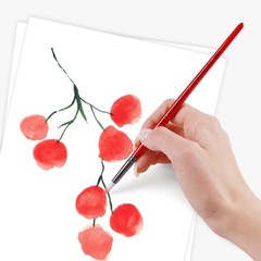 8 PCS XDT #268 Paint Brush Set Nylon Brushes For Acrylic Painting Red