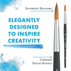 Aqua Elite Series 4850 Synthetic Kolinsky Watercolor Paint Brushround 8