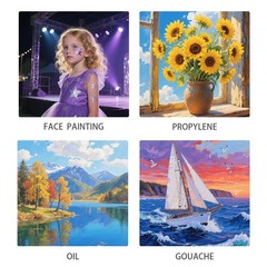 8 PCS Face Paint Brush Set Body Painting Acrylic Watercolor Oil Makeup Party