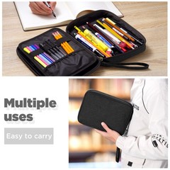 Zannaki Big Capacity Storage Pouch Marker Pen 10.5 x 7.9 x 1.3 inches, Black