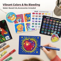 36 Colors Acrylic Paint Markers, Automatic Ink Control Brush Tip Pens, Water-…