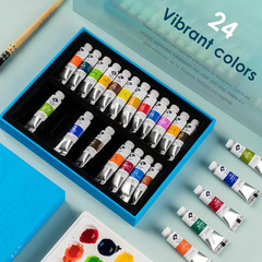 Watercolor Paint, 24 Vibrant Colors Highly Pigmented, 5Ml Each Tube, Perfect for