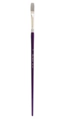Silver Silk 88 Flat Paintbrush Size 6 Long Handle for Acrylic Watercolor