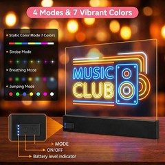 16 Inch LED Note Board with 8 Dry Erase Markers for Kids Toys, Glow Drawing B…