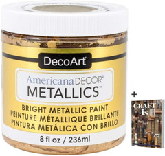 Americana Decor Metallics 24K Gold Paint – 8Oz Metallic 24K Gold Acrylic Paint –
