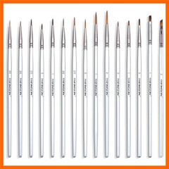 Fine Detail Paint Brush Set 15pcs for Miniature Models Craft Painting Body Pa…