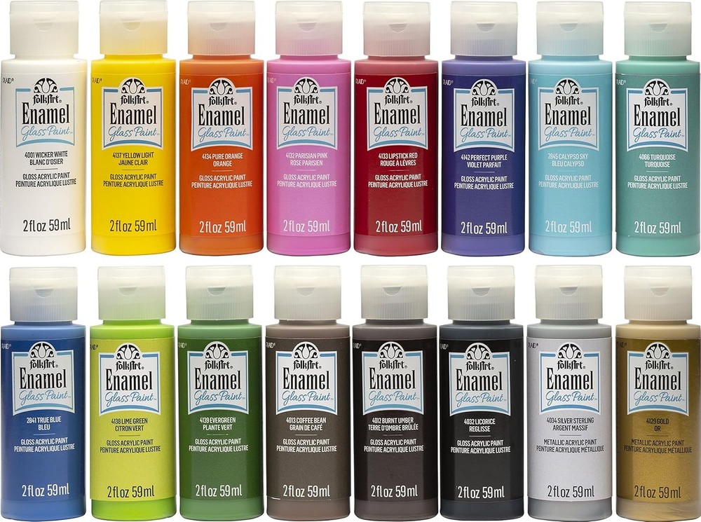 Acrylic Enamel Craft Set FolkArt 16 Count 32 Oz