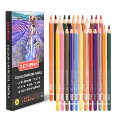 24-Color Charcoal Pencil Set – Skin Tones & Pastel Chalk Pastel Chalk Colored