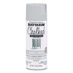 Rust-Oleum Ultra Matte Chalked Paint, Matte Aged Gray, 12 oz Aerosol Can, 6/CT