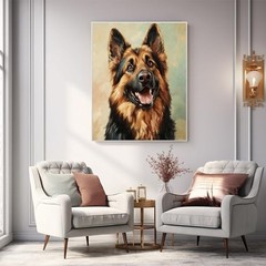German Shepherd Dog Paint by Numbers for Adults 16×20 Inch DIY Home Art Decor