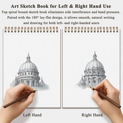 Durable 9 x 12 Inch Sketch Book Top Spiral Binding Perfect for All Skill Levels