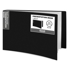 Landscape 9×12 Presentation Book, (Black, Horizontal), 24-Pocket Binder with …