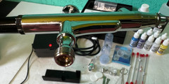 Dual Action Airbrush Spray Gun w/ Compressor Paint Reducer Accessories & More-S3