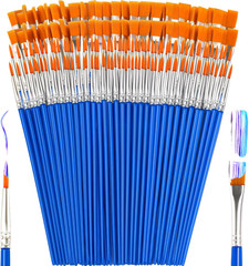 Small Paint Brushes Bulk, 160 Pcs Flat Tip round Acrylic Paint Brushes for Kids