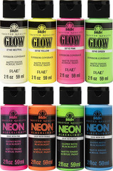 Neon Glow Acrylic Paint Set, 2 Oz, 8 Fl Oz