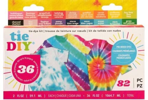 American Crafts Medium Tie Dye Kit 2oz 82/Pkg 18 ASSORTED COLORS 34003375