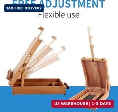 Falling in Art Wooden Tabletop Easel, Beech Wood Sketchbox Desktop Easel for Pai
