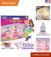 Travel-Friendly Mirror Mosaic Art Set | Princess & Unicorn Craft for Ages 4-8