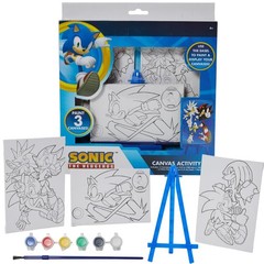 Sonic The Hedgehog Canvas Paint Set for Kids with 3 Canvases, Acrylic Paint, …