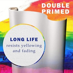 Double Primed Cotton Canvas Roll 24″ Wide 1.49 ft Painting Supplies Primed