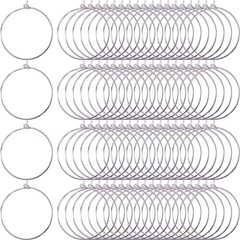 Wine Glass Charm Rings GLass Marker Open Hoop, DIY Your Own Silver Plated…