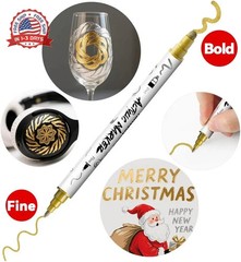 TRANSON 3 Gold, 3 Silver, 1 Black and 1 White Paint Markers Bold and Fine Dual-t
