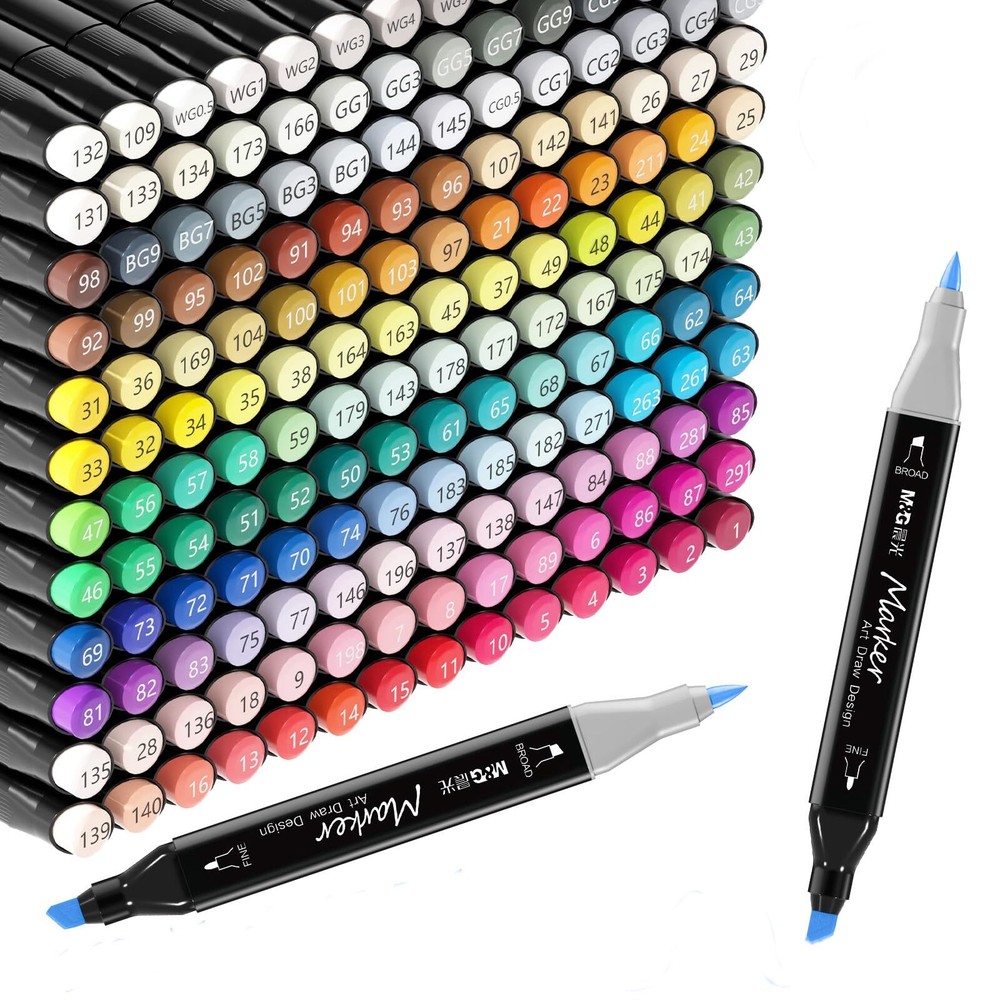 168 Colors Alcohol Markers Dual Tip Markers Chisel & Fine Alcohol-based Art M…