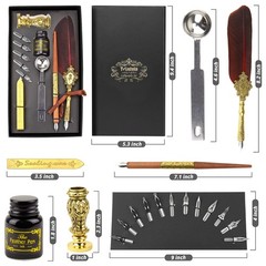 Trustela’s Quill And Ink Wax Stamp Set In A Gift Box – Calligraphy Dip Pen Set