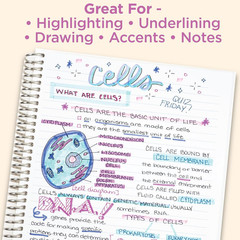 Mildliner Dual-Tip Highlighter Marker Set, Broad and Fine Point Tips, No Bleed,