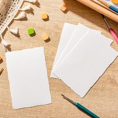 Handmade Textured Watercolor Paper 100 Sheets Deckled Edge Art Supplies New