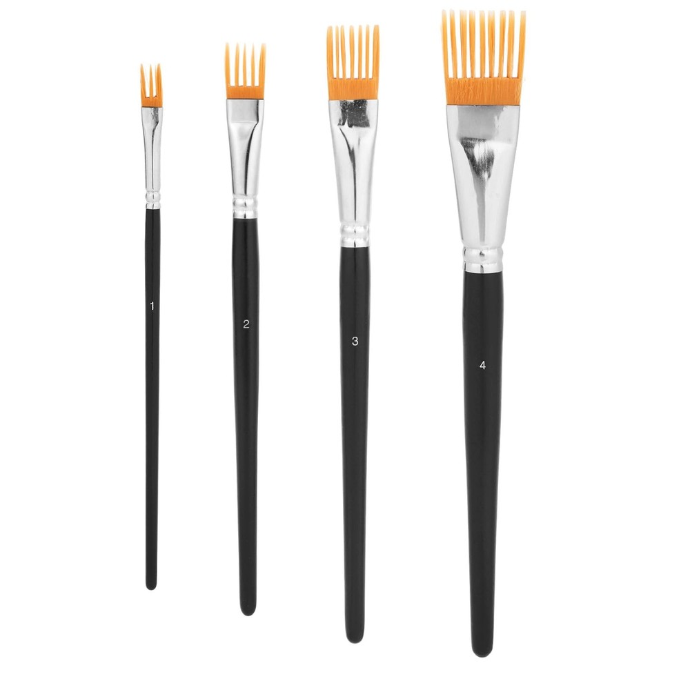 4 PCS Comb Artist Brush Set 4 Sizes Professional Flat Grainer Paint Texture