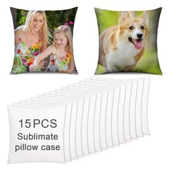 15 pcs Sublimation Blanks Pillow Cases 16″x 16″ 15 Pcs Pillow Covers 16″x16″