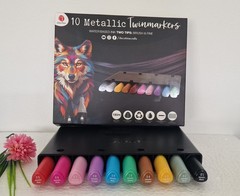 2 Pack Set Decotime: 10x Metallic Markers & 12xPermanent Markers (22 in total)