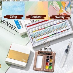 Mini Watercolor Travel Paint Set,Travel Watercolor Kit, Portable Artist Palet…