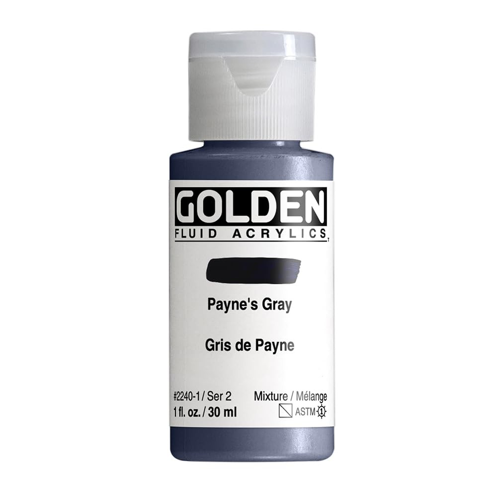 Payne’s Gray Fluid Acrylic Professional Paint SemiTransparent Craft 1 Fl. Oz