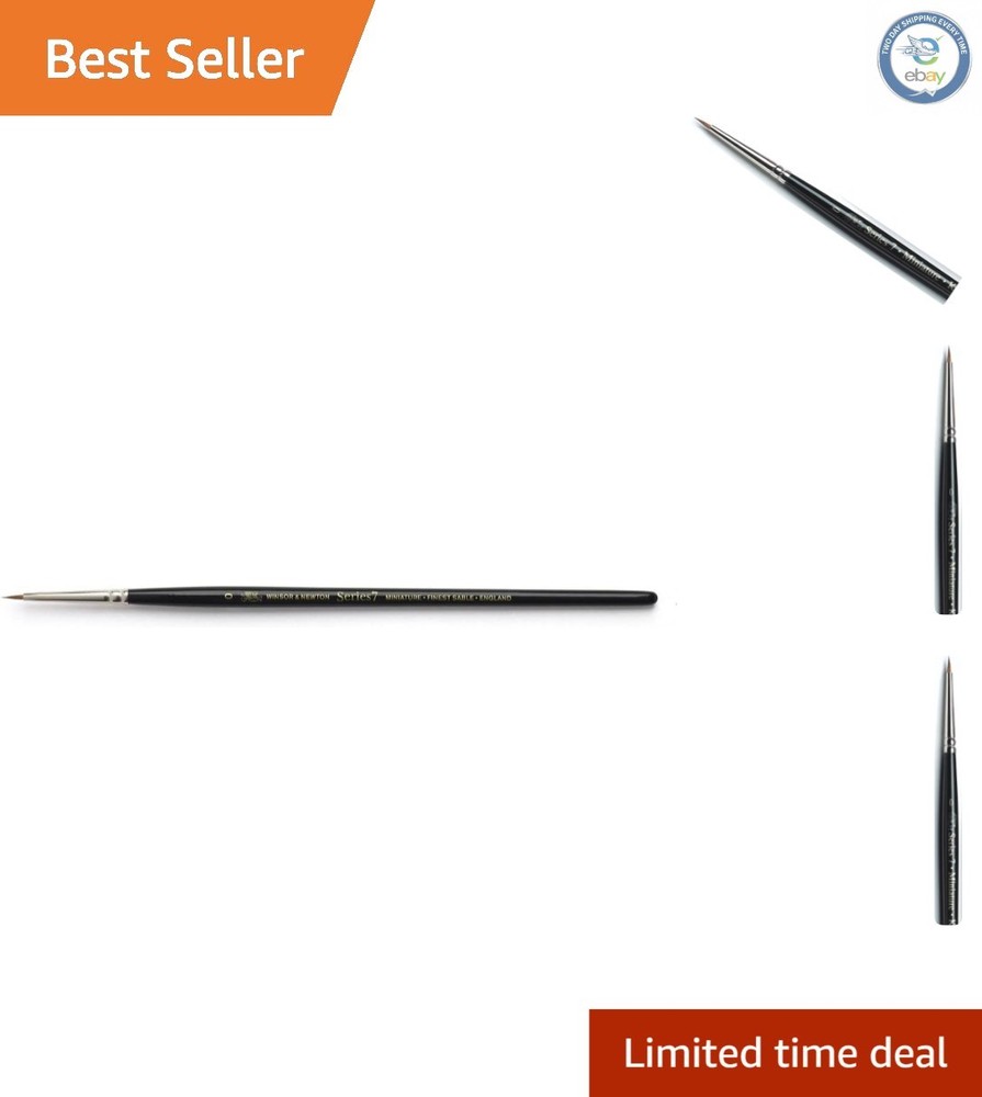 Luxury Series 7 Kolinsky Watercolor Brush #0 – Black Short Handle Precision
