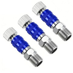 3Pcs 1/8 Air Brush Connector Adapters, 3pcs Air Brush Quick Connect, Blue